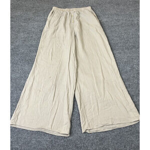 Wide Leg Pull On Pant L Lagom Minimalist Coastal Resort Beach Palm Airy Vacation